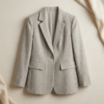 Light Grey Wool-Blend Blazer