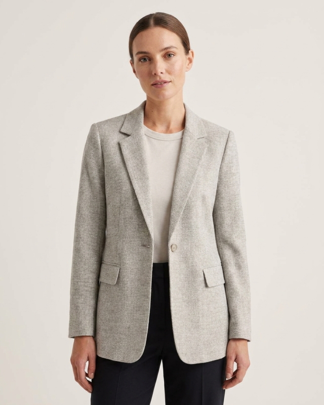 Light Grey Wool-Blend Blazer - Image 2