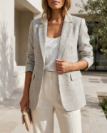 Light Grey Wool-Blend Blazer - Image 4