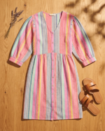 Rainbow Stripe Midi Dress