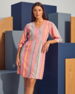 Rainbow Stripe Midi Dress - Image 2