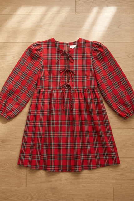 Red Plaid Mini Dress