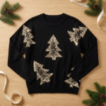 Sequined Christmas Tree Knit Sweater